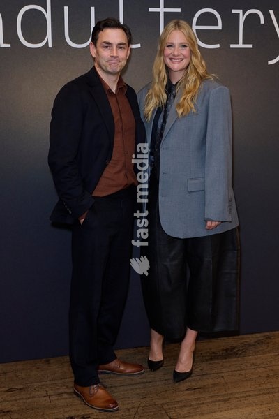 Matthew McNulty and Romola Garai seen attending the press screening for Adultery produced by Poison Pen Studios in association with ITV Studios for ITV and STV. The series will launch this October and will be available for streaming on ITVX and STV Player. held at the Soho House Hotel