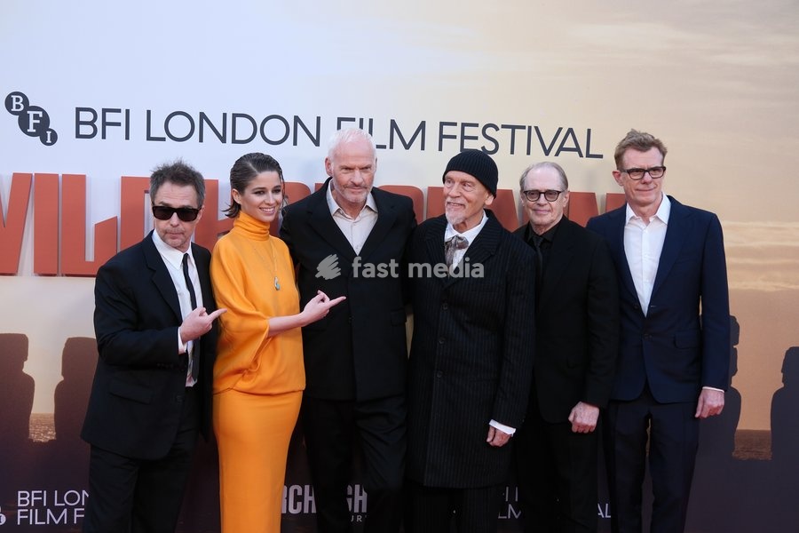 Sam Rockwell, Mariana Di Girolamo, Martin McDonagh, John Malkovich, Steve Buscemi and Graham Broadbent at the gala screening of Wild Horse Nine, BFI Southbank, London, UK, 09 October 2026