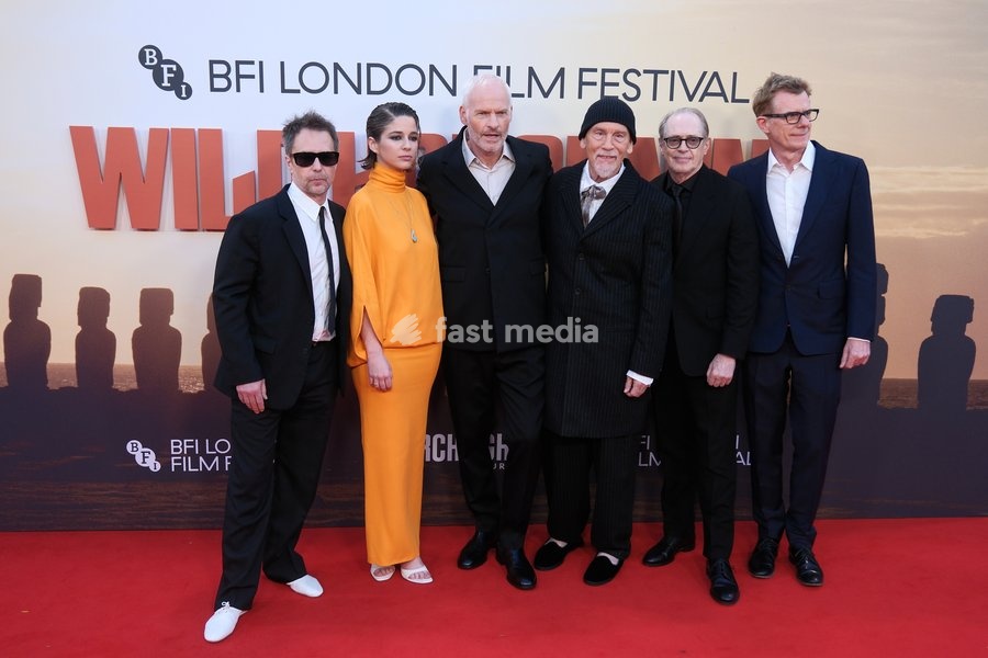 Sam Rockwell, Mariana Di Girolamo, Martin McDonagh, John Malkovich, Steve Buscemi and Graham Broadbent at the gala screening of Wild Horse Nine, BFI Southbank, London, UK, 09 October 2026