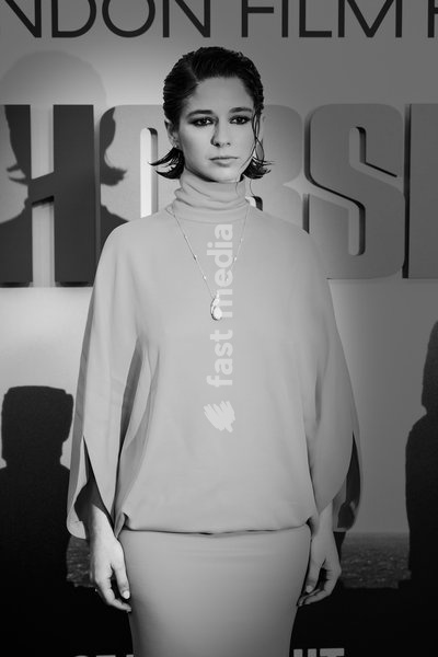 Mariana Di Girólamo attends the Premiere Of Wild Horse Nine on Friday 9 October 2026 at Royal Festival Hall, London. Edtiors Note: Image Converted To Monochrome/Black And White