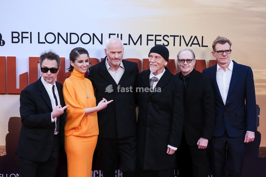 Sam Rockwell, Mariana Di Girolamo, Martin Mcdonagh, John Malkovich, Steve Buscemi, Graham Broadbent attends the red carpet for Premiere Of Wild Horse Nine screening during the London Film Festival 2026 on Friday 9 October 2026 at Royal Festival Hall, London