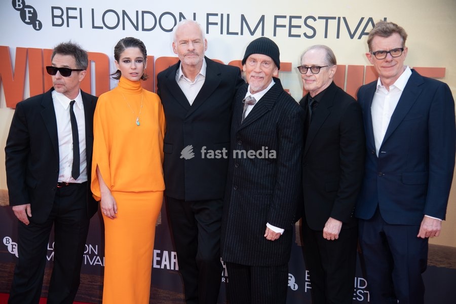 (L-R) - Sam Rockwell, Mariana Di Girólamo, Martin McDonagh, John Malkovich, Steve Buscemi and Graham Broadbent attends the Festival Gala of 'Wild Horse Nine' at The 70th BFI London Film Festival at Royal Festival Hall, Southbank, London, England, UK on Friday 9 October, 2026