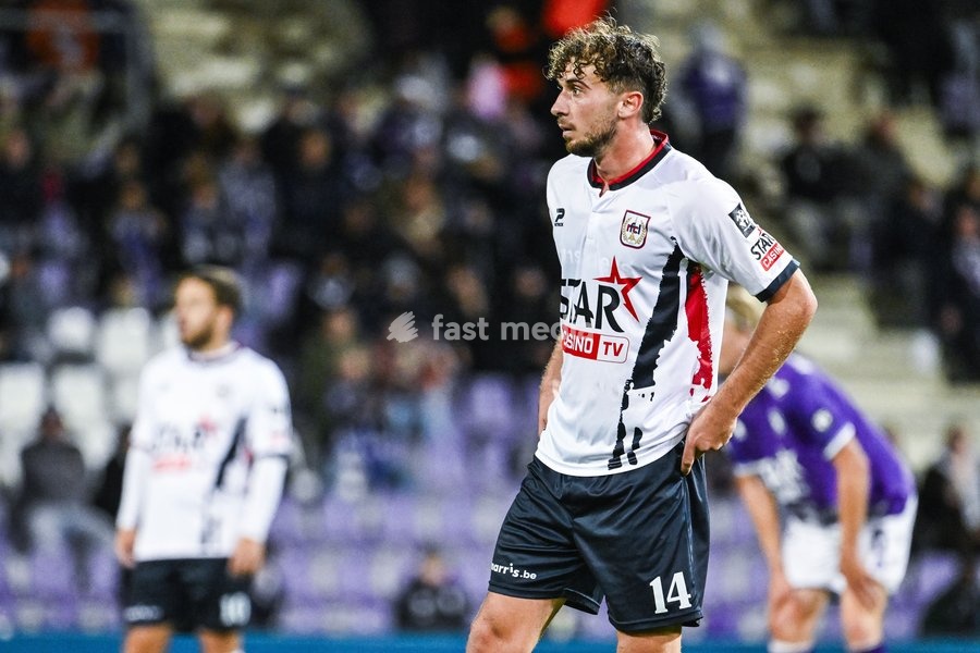 Liege's Valentin Guillaume pictured during a soccer match between Beerschot VA and RFC Liège, on Saturday 10 October 2026 in Antwerp, on day 7 of the 2026-2027 'Challenger Pro League' second division of the Belgian championship