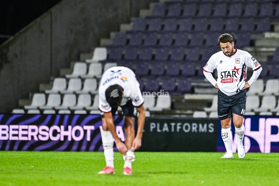 Liege's Kylian Hazard looks dejected after losing a soccer match between Beerschot VA and RFC Liège, on Saturday 10 October 2026 in Antwerp, on day 7 of the 2026-2027 'Challenger Pro League' second division of the Belgian championship