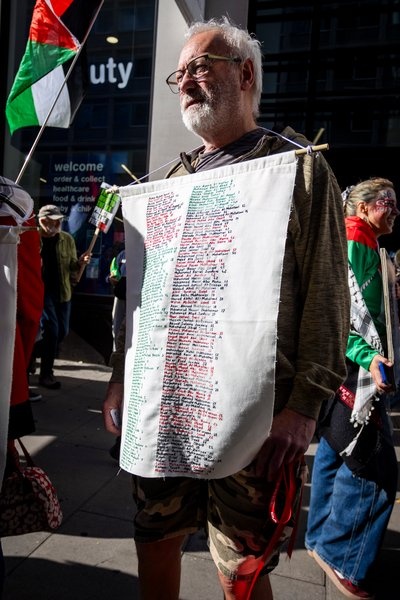 Pro-Palestine demonstrators took to the streets of Central London for the National March for Palestine, marking three years since the war in Gaza began in October 2023. Participants marched in solidarity with Palestinians, carrying Palestinian flags, banners and placards calling for an end to the…