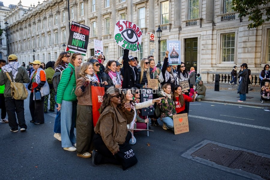 Pro-Palestine demonstrators took to the streets of Central London for the National March for Palestine, marking three years since the war in Gaza began in October 2023. Participants marched in solidarity with Palestinians, carrying Palestinian flags, banners and placards calling for an end to the…