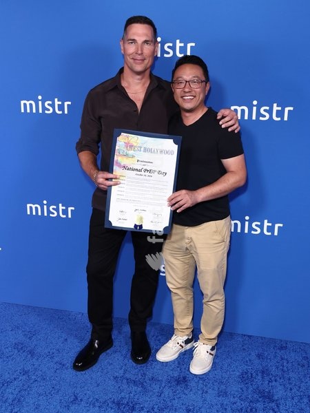 Tristan Schukraft and Danny Hang at MISTR's 2nd Annual National PrEP Day Celebration held at The Abbey Food and Bar on October 10, 2026 in West Hollywood, Los Angeles, California, United States