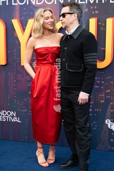 Scarlett Johansson and Sam Rockwell attend the "Ray Gunn" Gala during the 70th BFI London Film Festival at The Royal Festival Hall on October 10, 2026 in London, England