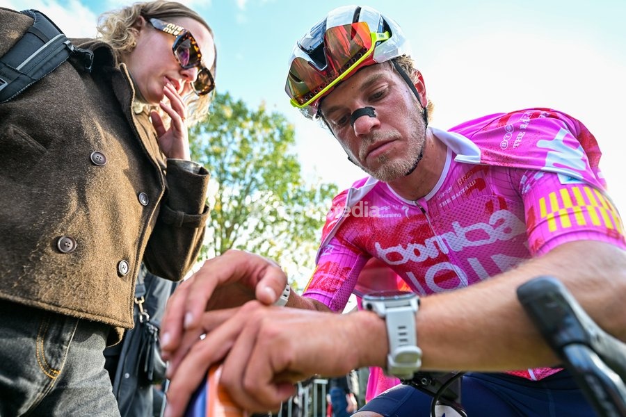 Netherlands' Ryan Kamp is pictured after the men elite race of the 'Mosselcross' cyclocross cycling event, on Sunday 11 October 2026, in Dendermonde, the first race (out of 7) of the HG Cross competition