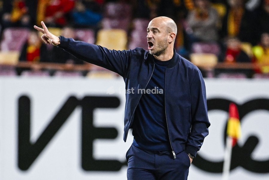 STVV's head coach Frederic De Meyer pictured during a soccer match between KV Mechelen and Sint-Truiden VV, Sunday 11 October 2026 in Mechelen, on day 8 of the 2026-2027 'Jupiler Pro League' first division of the Belgian championship