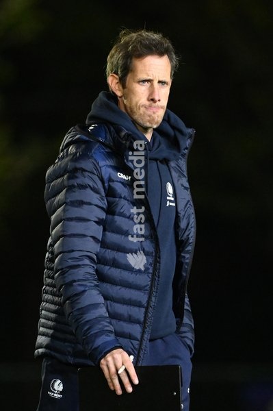 Jong Gent's head coach Thomas Matton is pictured during a soccer match between Jong KAA Gent and FCV Rfc Seraing, Sunday 11 October 2026 in Gent, on day 7 of the 2026-2027 'Challenger Pro League' second highest division of the Belgian championship