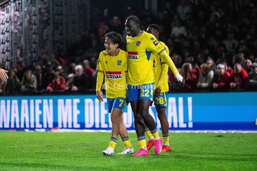 Westerlo's Emmanuel Tsimba celebrate after scoring during a soccer match between KVC Westerlo and Royal Antwerp FC, Sunday 11 October 2026 in Westerlo, on day 8 of the 2026-2027 'Jupiler Pro League' first division of the Belgian championship
