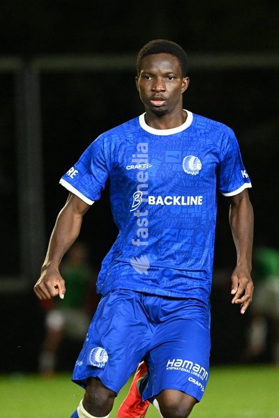 Jong Gent's Aboubakar Abdullahi is pictured during a soccer match between Jong KAA Gent and FCV Rfc Seraing, Sunday 11 October 2026 in Gent, on day 7 of the 2026-2027 'Challenger Pro League' second highest division of the Belgian championship