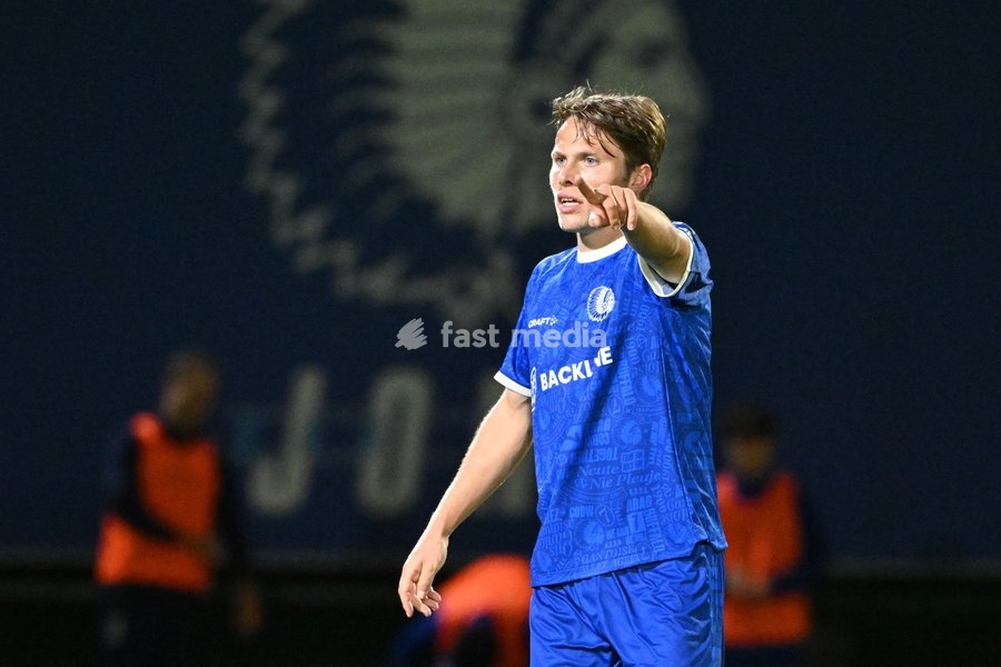 Jong Gent's Matisse Samoise is pictured during a soccer match between Jong KAA Gent and FCV Rfc Seraing, Sunday 11 October 2026 in Gent, on day 7 of the 2026-2027 'Challenger Pro League' second highest division of the Belgian championship