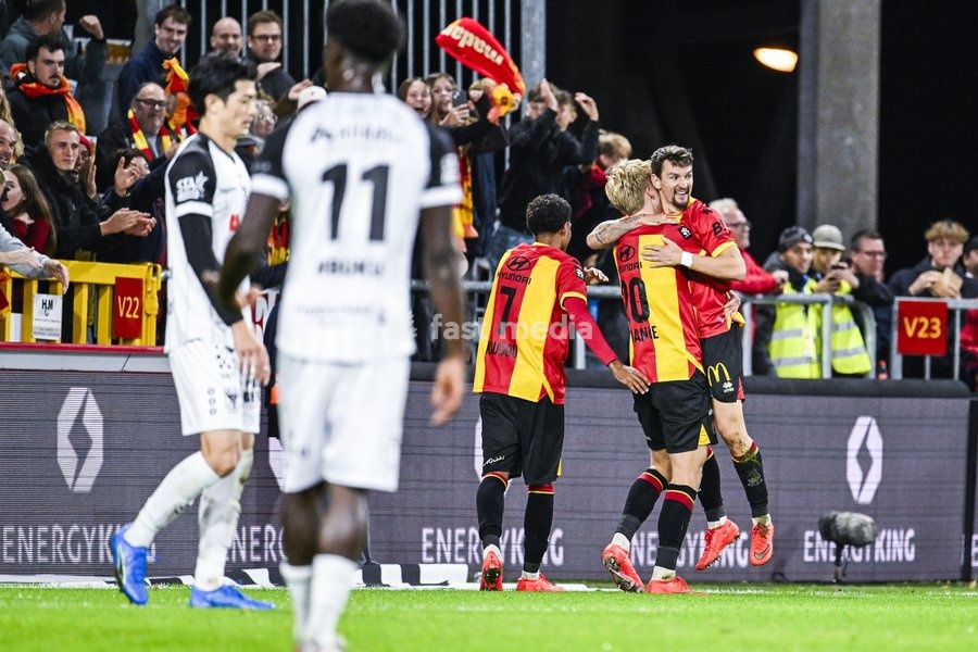 Mechelen's Benito Raman celebrates after scoring during a soccer match between KV Mechelen and Sint-Truiden VV, Sunday 11 October 2026 in Mechelen, on day 8 of the 2026-2027 'Jupiler Pro League' first division of the Belgian championship