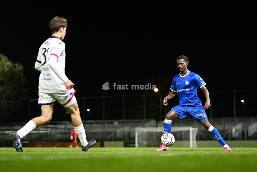 Jong Gent's Aliou Diallo Mamadou is pictured in action during a soccer match between Jong KAA Gent and FCV Rfc Seraing, Sunday 11 October 2026 in Gent, on day 7 of the 2026-2027 'Challenger Pro League' second highest division of the Belgian championship