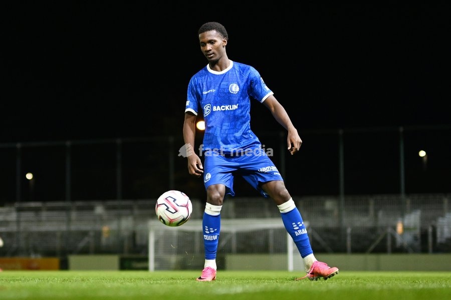 Jong Gent's Aliou Diallo Mamadou is pictured in action during a soccer match between Jong KAA Gent and FCV Rfc Seraing, Sunday 11 October 2026 in Gent, on day 7 of the 2026-2027 'Challenger Pro League' second highest division of the Belgian championship