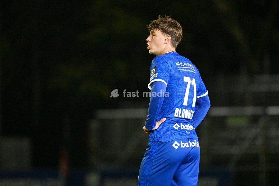 Jong Gent's Preben Blondeel is pictured during a soccer match between Jong KAA Gent and FCV Rfc Seraing, Sunday 11 October 2026 in Gent, on day 7 of the 2026-2027 'Challenger Pro League' second highest division of the Belgian championship