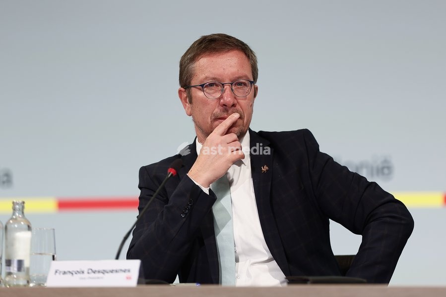 Vice-President and Walloon Minister in charge of Regional Planning, Public Works, Mobility, Road Safety and Local Authorities Francois Desquesnes pictured during a press conference of the Walloon Government on the budget 2027, Monday 12 October 2026 ,in Jambes, Namur