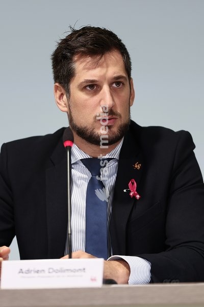 Walloon Minister President Adrien Dolimont pictured during a press conference of the Walloon Government on the budget 2027, Monday 12 October 2026 ,in Jambes, Namur