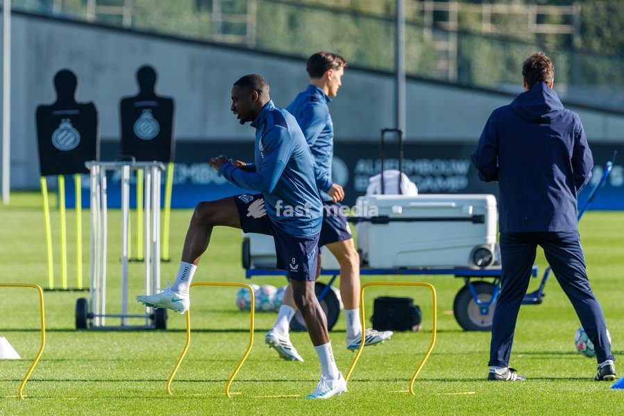 Club's Carlos Forbs pictured in action during a training session of Belgian soccer team Club Brugge KV, Monday 12 October 2026 in Knokke-Heist. Club is preparing for the the UEFA Champions League league phase game against Italian Inter Milan