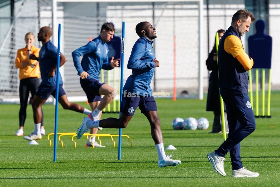 Club's Carlos Forbs pictured in action during a training session of Belgian soccer team Club Brugge KV, Monday 12 October 2026 in Knokke-Heist. Club is preparing for the the UEFA Champions League league phase game against Italian Inter Milan