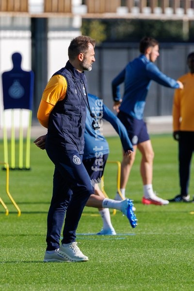 Club's head coach Ivan Leko pictured during a training session of Belgian soccer team Club Brugge KV, Monday 12 October 2026 in Knokke-Heist. Club is preparing for the the UEFA Champions League league phase game against Italian Inter Milan