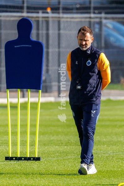 Club's head coach Ivan Leko pictured during a training session of Belgian soccer team Club Brugge KV, Monday 12 October 2026 in Knokke-Heist. Club is preparing for the the UEFA Champions League league phase game against Italian Inter Milan