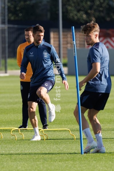 Club's Brandon Mechele pictured in action during a training session of Belgian soccer team Club Brugge KV, Monday 12 October 2026 in Knokke-Heist. Club is preparing for the the UEFA Champions League league phase game against Italian Inter Milan