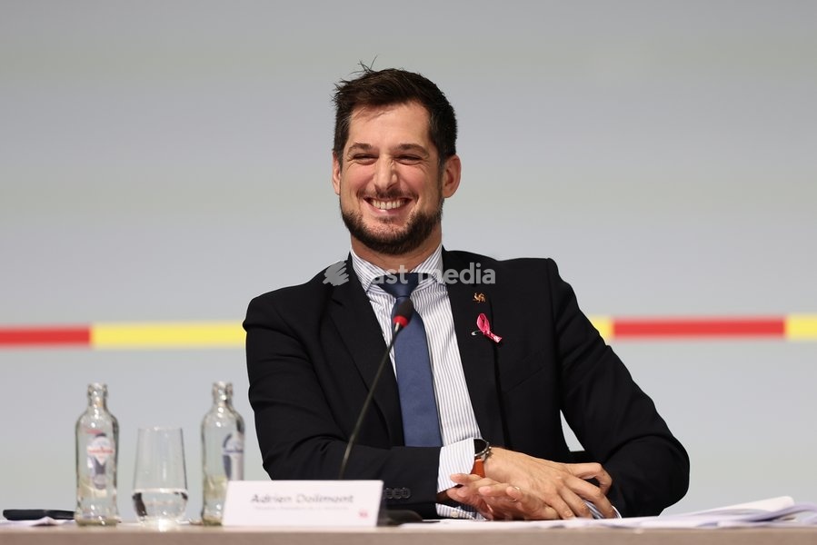 Walloon Minister President Adrien Dolimont pictured during a press conference of the Walloon Government on the budget 2027, Monday 12 October 2026 ,in Jambes, Namur