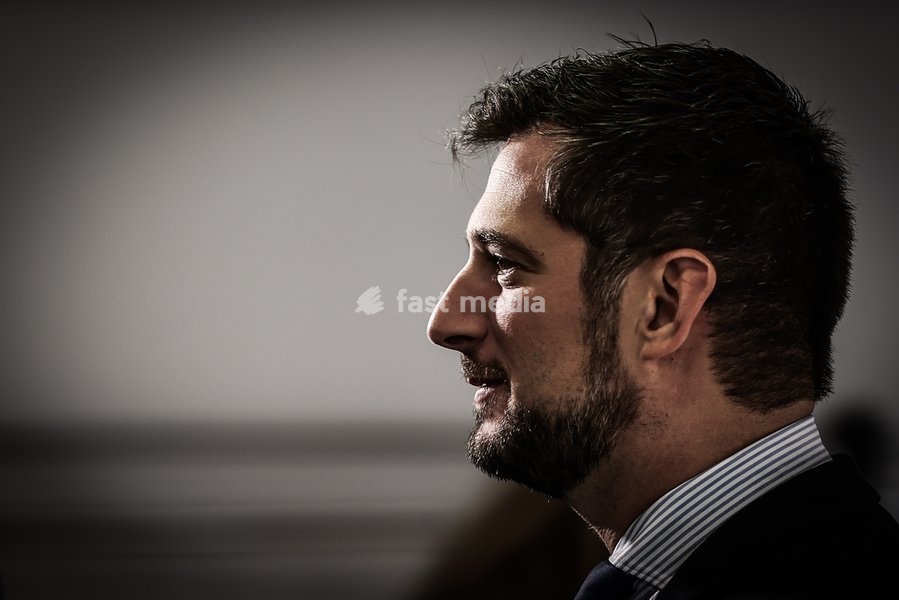 Walloon Minister President Adrien Dolimont pictured during a press conference of the Walloon Government on the budget 2027, Monday 12 October 2026 ,in Jambes, Namur