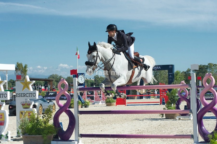 Italy, Rome, 11 October, 2026 - Longines Global Champions Tour Rome. Pietro Giannattasio Military Hippodrome, Pictured : Simon Delestre on Gatsby du Tillard Photo