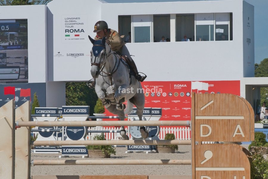 Italy, Rome, 11 October, 2026 - Longines Global Champions Tour Rome. Pietro Giannattasio Military Hippodrome, Pictured : SIMONE COATA ON TOKIO VG Z. Photo