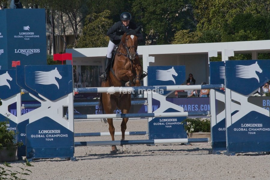 Italy, Rome, 11 October, 2026 - Longines Global Champions Tour Rome. Pietro Giannattasio Military Hippodrome, Pictured : MARCO KUTSCHER ON CHAC BOY BLUE BW Photo