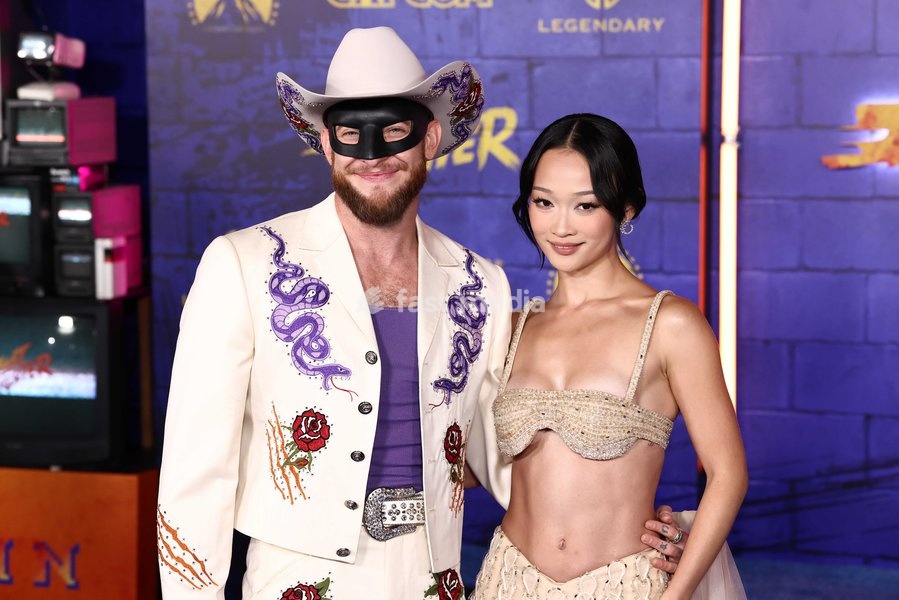 Orville Peck and Callina Liang at the World Premiere Of Paramount Pictures' 'Street Fighter' held at the TCL Chinese Theatre IMAX at Ovation Hollywood on October 12, 2026 in Hollywood, Los Angeles, California, United States