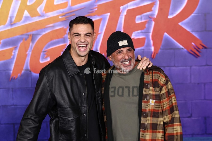 Noah Centineo and Gregory Vincent Centineo at the World Premiere Of Paramount Pictures' 'Street Fighter' held at the TCL Chinese Theatre IMAX at Ovation Hollywood on October 12, 2026 in Hollywood, Los Angeles, California, United States
