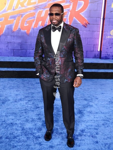 HOLLYWOOD, LOS ANGELES, CALIFORNIA, USA - OCTOBER 12: 50 Cent (Curtis James Jackson III) arrives at the World Premiere Of Paramount Pictures' 'Street Fighter' held at the TCL Chinese Theatre IMAX at Ovation Hollywood on October 12, 2026 in Hollywood, Los Angeles, California, United States