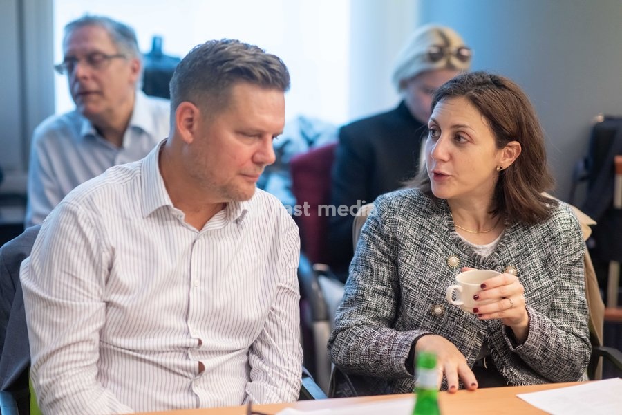 Getty Images Vice President / Corporate Legal Counsel Jonathan Lockwood (L) and PA Media Director of Public Affairs Lina Ghazal (R) are pictured during a meeting of the News Media Coalition (NMC) on Tuesday 13 October 2026, in Brussels