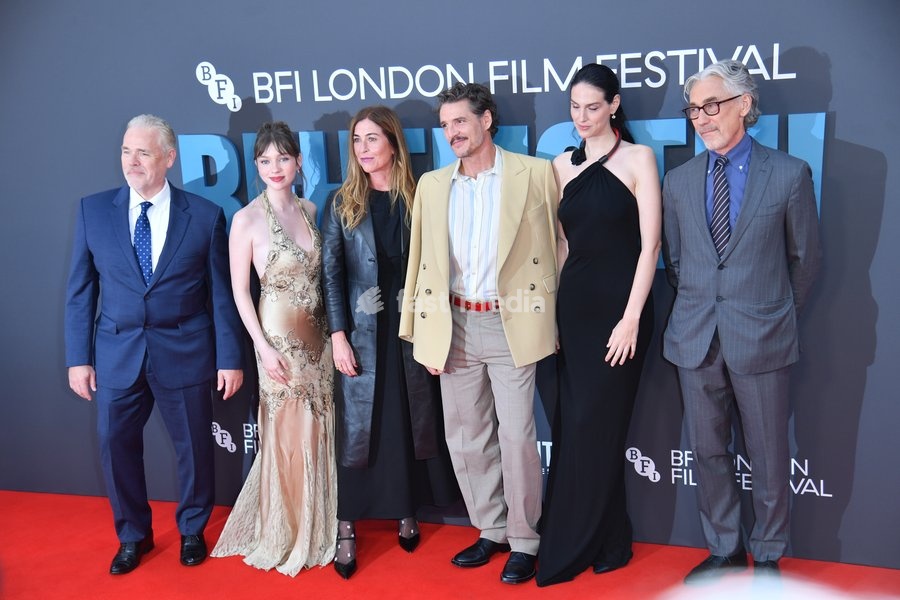 John Gilroy, Alexa Swinton, Sanne Wohlenberg, Pedro Pascal, Eva Victor and Tony Gilroy at Behemoth! gala screening, BFI Southbank, London Film Festival, UK, 13 October 2026