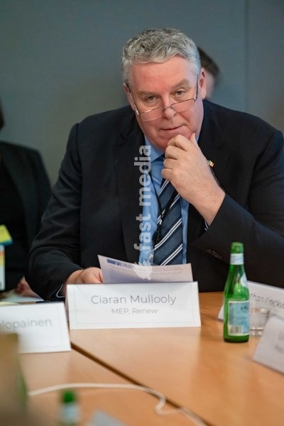 MEP for Renew, Ciaran Mullooly is pictured during a meeting of the News Media Coalition (NMC) on Tuesday 13 October 2026, in Brussels