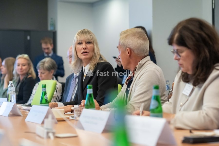 European Parliament MEP Maria Guzenina is pictured during a meeting of the News Media Coalition (NMC) on Tuesday 13 October 2026, in Brussels