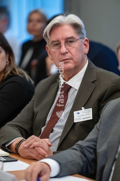 Belga CEO Patrick Lacroix is pictured during a meeting of the News Media Coalition (NMC) on Tuesday 13 October 2026, in Brussels