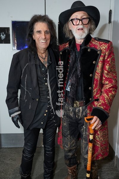 Alice Cooper and Arthur Brown seen backstage at the Alice Cooper - Devil On My Shoulder Book Tour held at the London Palladium London, UK . 13 October, 2026