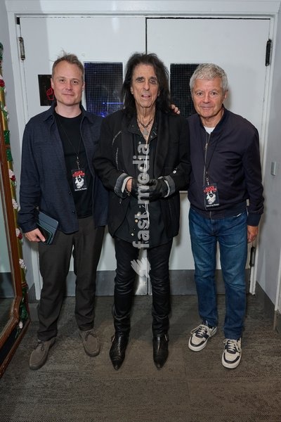 Chris Goodman, Alice Cooper and Alan Edwards seen backstage at the Alice Cooper - Devil On My Shoulder Book Tour held at the London Palladium London, UK . 13 October, 2026