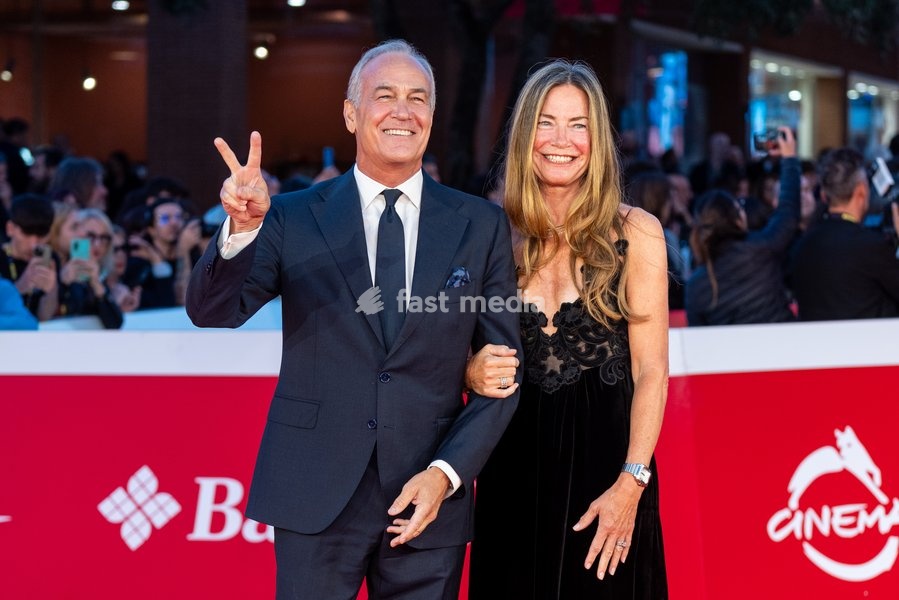 Daniel Frigo and Carie Karnezis Frigo attend the Open Ceremony red carpet during the 20th Rome Film Festival at Auditorium Parco Della Musica in Rome, Italy on 13 October 2026