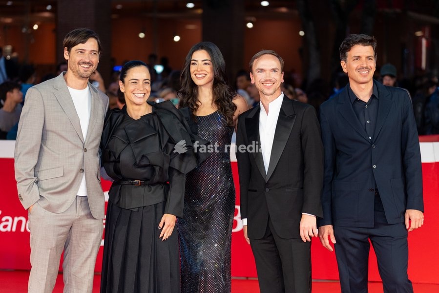 Carlos Marques-Marcet, Alice Braga, Saja Kilani, Jan Komasa and Alessio Rigo De Righi attend the Open Ceremony red carpet during the 20th Rome Film Festival at Auditorium Parco Della Musica in Rome, Italy on 13 October 2026