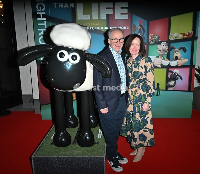 Nick Parks and Sir Peter lord Nick Park from Aardman at 'Larger Than Life Starring Wallace & Gromit, Shaun and More' world premiere, Lightroom, London, UK - 13 Oct 2026 at LightRoom, UK 13/10/2026
