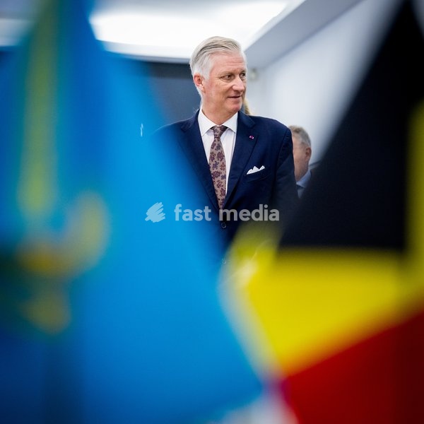 King Philippe - Filip of Belgium pictured during a visit of the Institute of Nuclear Physics (and exchange on nuclear medicine cooperation), part of the official state visit of the Belgian King and Queen to Kazakhstan, on Wednesday 14 October 2026. The first State Visit of Belgium's royal couple in…