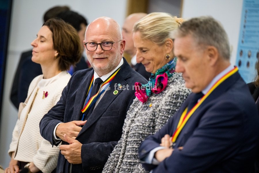 Minister of Climate and Mobility Jean-Luc Crucke (2nd L) pictured at the official state visit of the Belgian King and Queen to Kazakhstan, on Wednesday 14 October 2026. The first State Visit of Belgium's royal couple in central Asia from 11 to 14 October 2026, aims to highlight bilateral…
