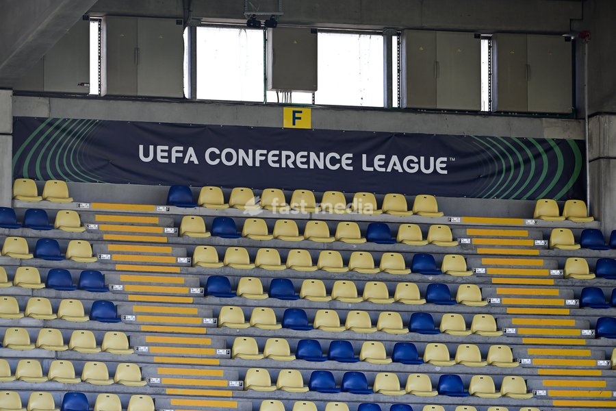 The stadium pictured during a training session of Belgian soccer team Sint-Truidense VV, Wednesday 14 October 2026 in Sint-Truiden. The team is preparing for the opening match of the UEFA Conference League league phase against Georgian FC Iberia 1999 Tbilisi tomorrow